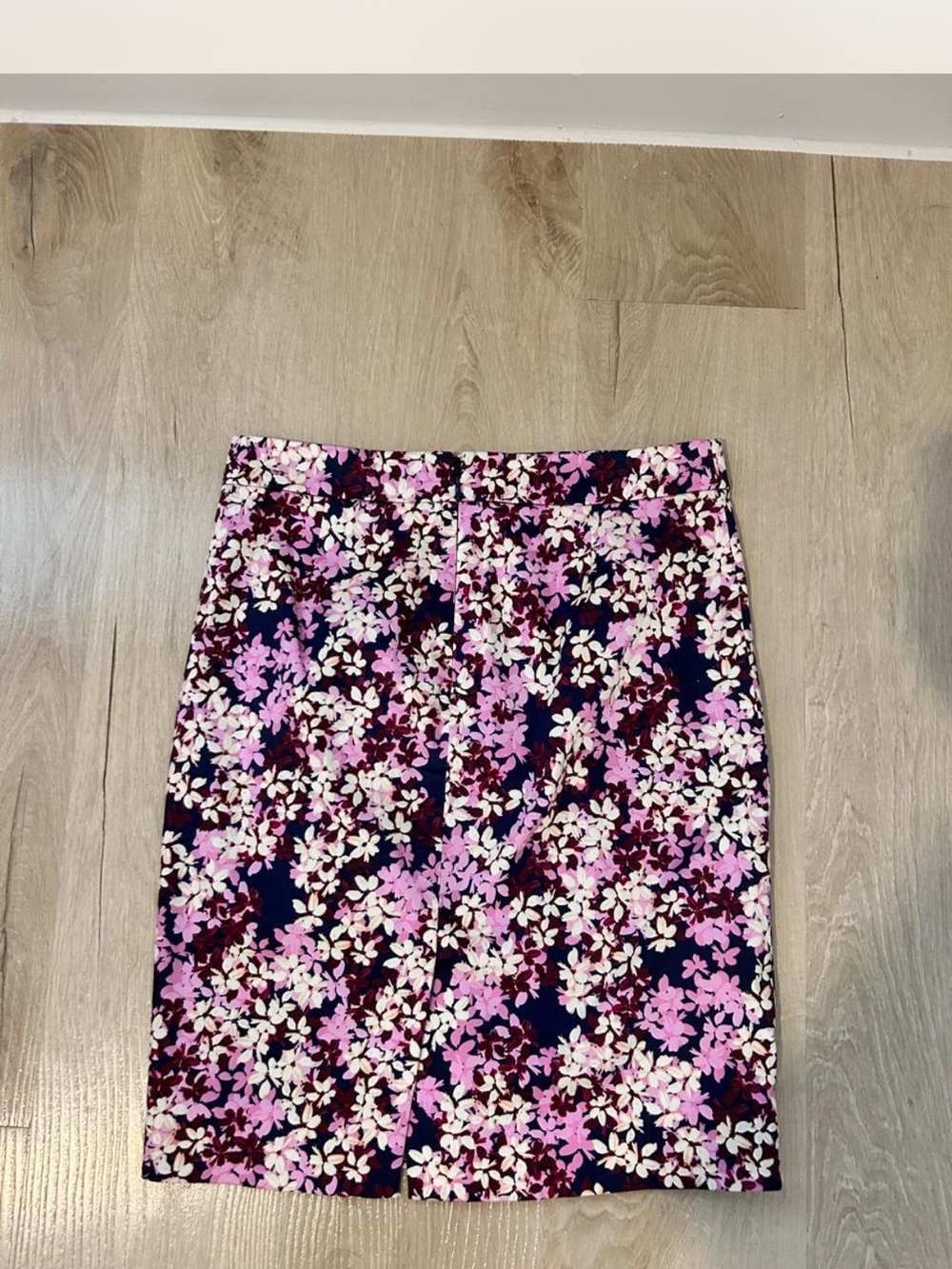 J. Crew Floral Pencil Skirt in Pink and Navy